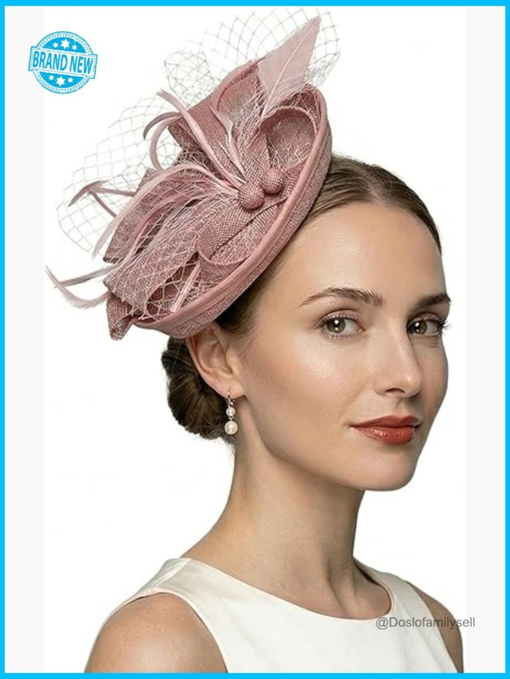 Elegant Feather Fascinator Headband - Wedding Cocktail Party Hair Clip